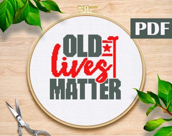 Old lives matter cross stitch pattern Grandpa Grandma cross stitch Melanin cross stitch pattern Black lives matter Funny birthday present