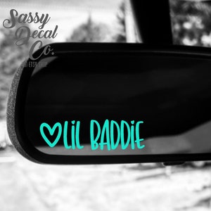 Lil baddie rearview mirror vibes decal