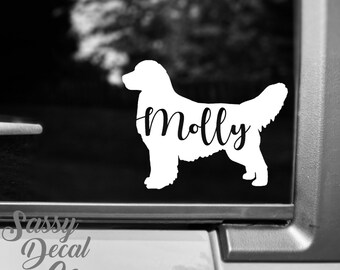 Golden Retriever custom name Decal