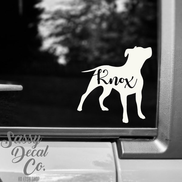 Pitbull nombre personalizado Calcomanía