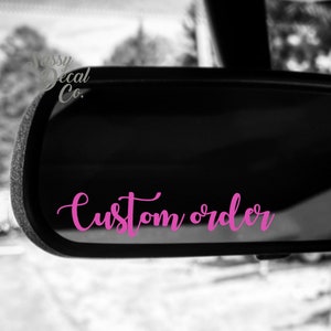 Custom rearview mirror vibes decal