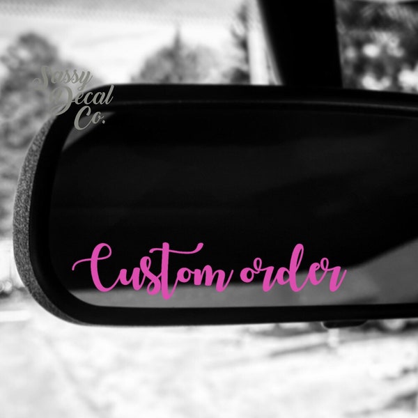 Custom rearview mirror vibes decal