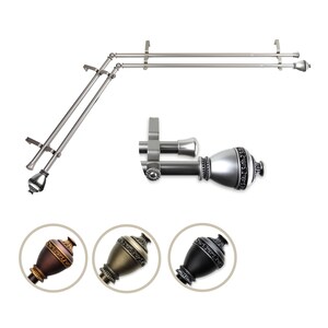 iSelect Home Decor 1316 inch Apex Adjustable Double Corner Window Curtain Rod