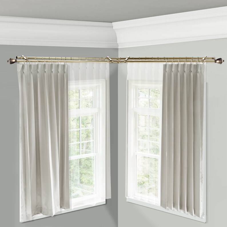 iSelect Home Decor 1316 inch Apex Adjustable Double Corner Window Curtain Rod