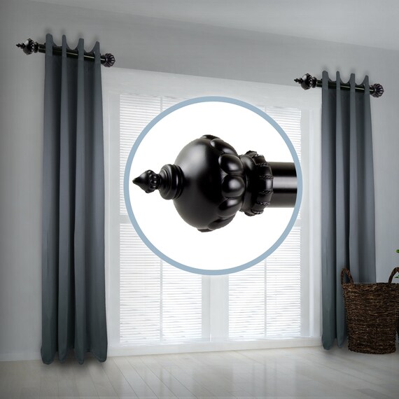Noble 1 5 Dia Side Curtain Rod 12 20 Inch Long Set Of Etsy