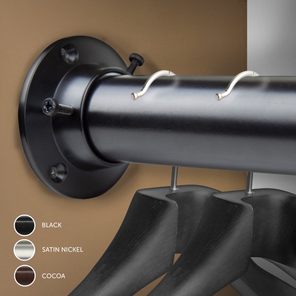 iSelect Home Decor 1.5 inch Adjustable Closet Rod with Socket Set