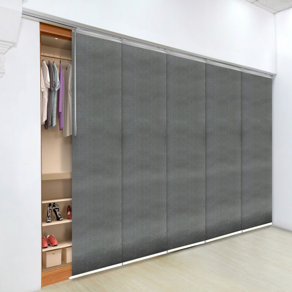 Arctic Silver 5-Panel Single Rail Panel Track / Room Divider / Blinds 58"-110"W x 94"H, Panel width 23.5"