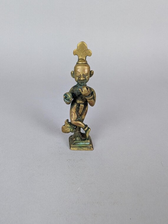 真鍮のクリシュナ像：ヒンドゥー教の愛の神 - Etsy 日本