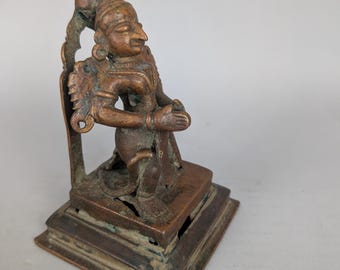 Garuda on one knee in Namaste, copper alloy casting