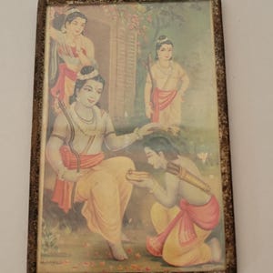 Vintage Small Print of Rama, Sita and Lakshmana
