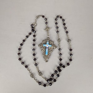 Bavarian Rosary, Antique Faceted Garnets