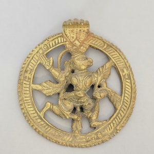 20th Century Hanuman Shield: Hindu Monkey God Amulet