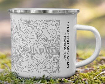 Stratton Mountain Tasse Elevation Topographie Tasse | Stratton Ski Mountain Camping Tasse für Skifahrer und Snowboarder | Stratton Ski Resort Map Tasse