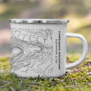 Camelback Mountain Tasse Elevation Topographie Karte | Camelback Ski Mountain Camping Becher für Skifahrer und Snowboarder | Große Pocono Poconos Karte