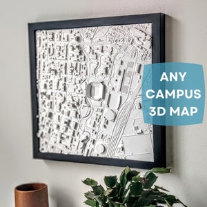 Custom 3D College Graduation Gift | 3D Campus Map of Any College or University | Wall Art | For Graduates, Students, Alumni | Class of 2024