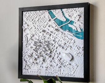 Minneapolis 3D City Map | Wall Art of the Minneapolis Skyline | 3D City Print for People from Minneapolis | Downtown Minneapolis Stadium