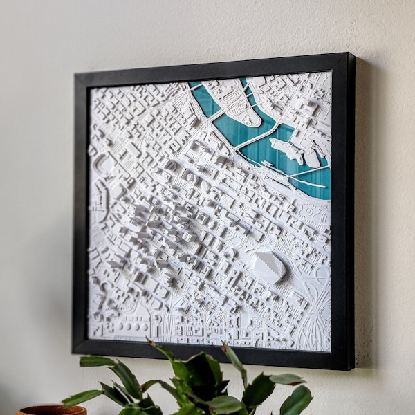 Minneapolis 3D City Map | Wall Art of the Minneapolis Skyline | 3D City Print for People from Minneapolis | Downtown Minneapolis Stadium