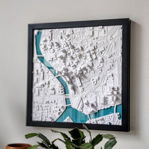 Tampa 3D City Map | 3D Wall Art | Tampa Skyline | 3D City print for People from Tampa Bay | Tampa Bay Florida Custom Art | Personalized Art