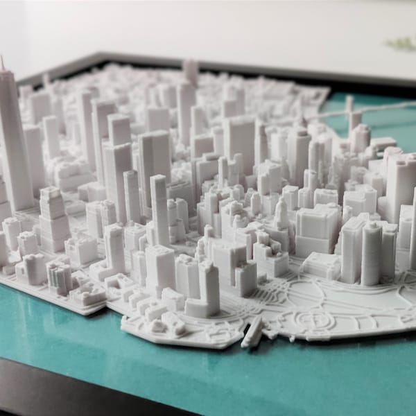 Manhattan NYC 3D City Map | Lower Manhattan 3D Street Map | New York Skyline Decor | 3D City Wall Art for People from Manhattan | Big Apple