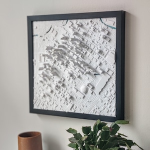 Houston 3D City Map | 3D Printed Framed Wall Art | Houston Skyline Decor | 3D City Wall Art for People from Houston | Texas Texan