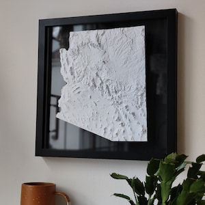Arizona 3D Topographic Map | 3D State Map of Arizona Wall Art | 3D Printed Relief State Map | Office Wall Art for Arizona Residents | AZ