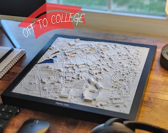 High School Graduation Gift | 3D College Campus Map | Dorm Decor | College Freshman Gift | Off to College | Gift for Him | 2024 Decoration