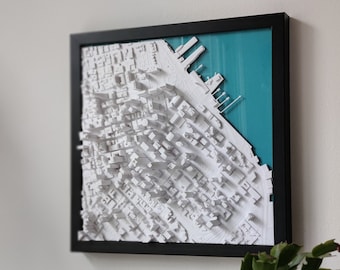 San Francisco 3D City Map | 3D Buildings and Streets Wall Decor | San Fran Skyline | 3D City Wall Art for People from San Francisco | 49