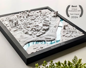 3D College Campus Map | Personalized College Graduation Gift | Any University 3D | PHD Gift for Her | Masters Degree Gift | 2024 Grad Gift