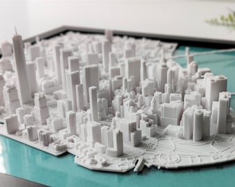 Manhattan NYC 3D City Map | Lower Manhattan 3D Street Map | New York Skyline Decor | 3D City Wall Art for People from Manhattan | Big Apple