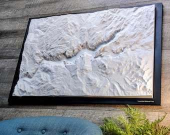 Yosemite National Park | 3D Wall Art | 36"x24" | 3D Printed National Park Map for Hikers and Adventurers | Yosemite National Park Large Art