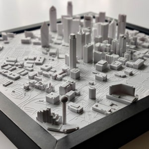 Dallas 3D City Map | 3D Printed Buildings Wall Decor | Dallas Texas Skyline | City Map Wall Art for People from Dallas | Cowboy | Maverick