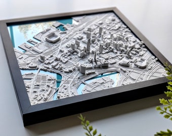 Cleveland 3D City Map | Wall Art of the Cleveland Skyline | 3D City Print for People from Cleveland | Downtown Cleveland Home Office Decor