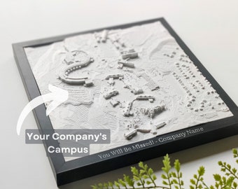 Custom Retirement Gift 3D Business Campus Map | Personalized Retirement Gift | Any Business Park 3D | Business Campus | Personalized Gift