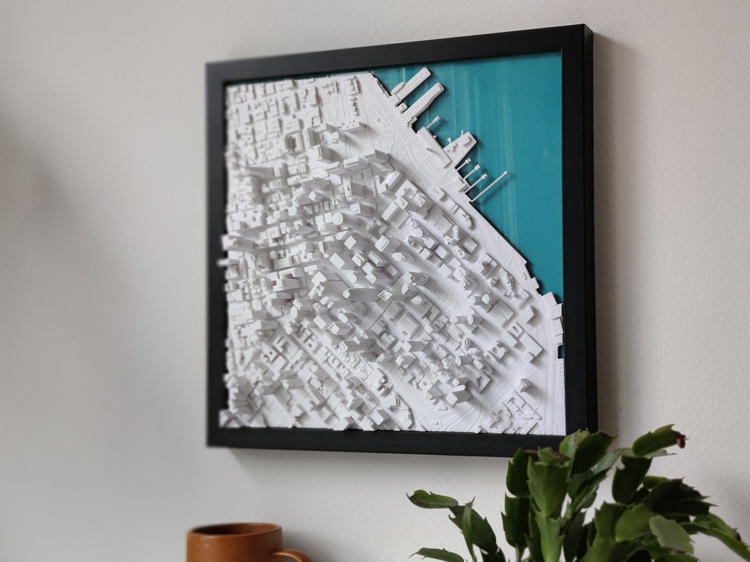 San Francisco 3D City Map | 3D Buildings and Streets Wall Decor | San ...