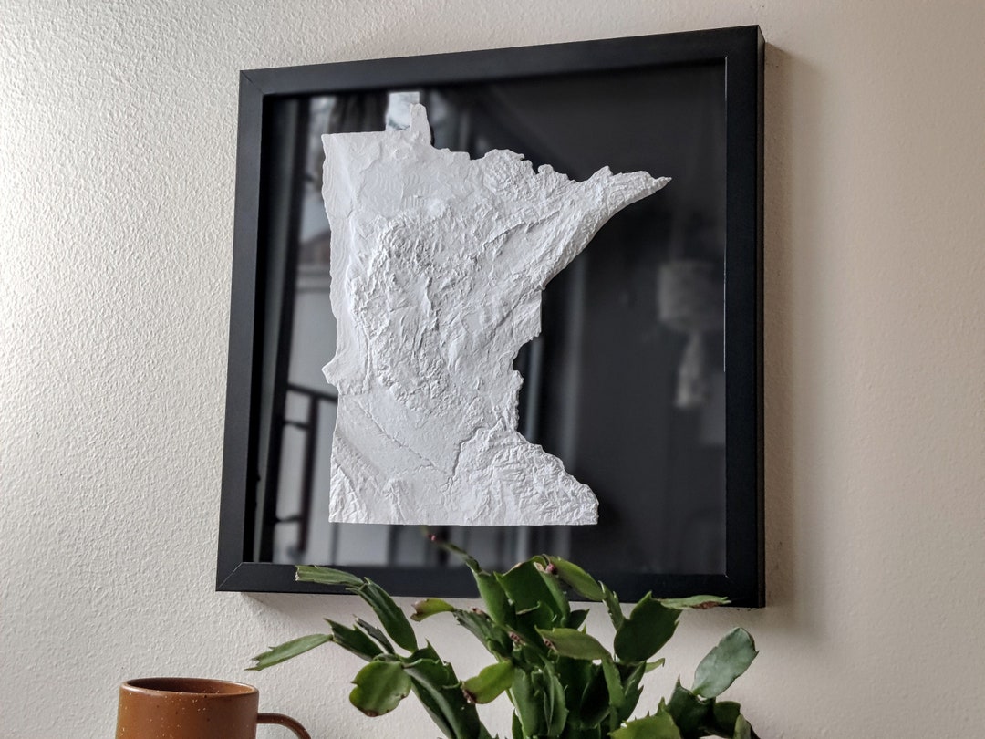 Minnesota 3D Topographic Map | 3D State Minnesota Wall Art | 3D Print ...