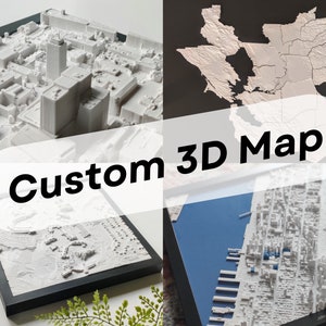 Carte 3D personnalisée | N'importe quel endroit | Style personnalisé | Taille personnalisée