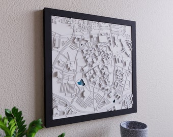 Fairfax, Virginia 3D College Campus Map Personalized College Graduation Gift | University in Fairfax Northern VA George Mason University GMU