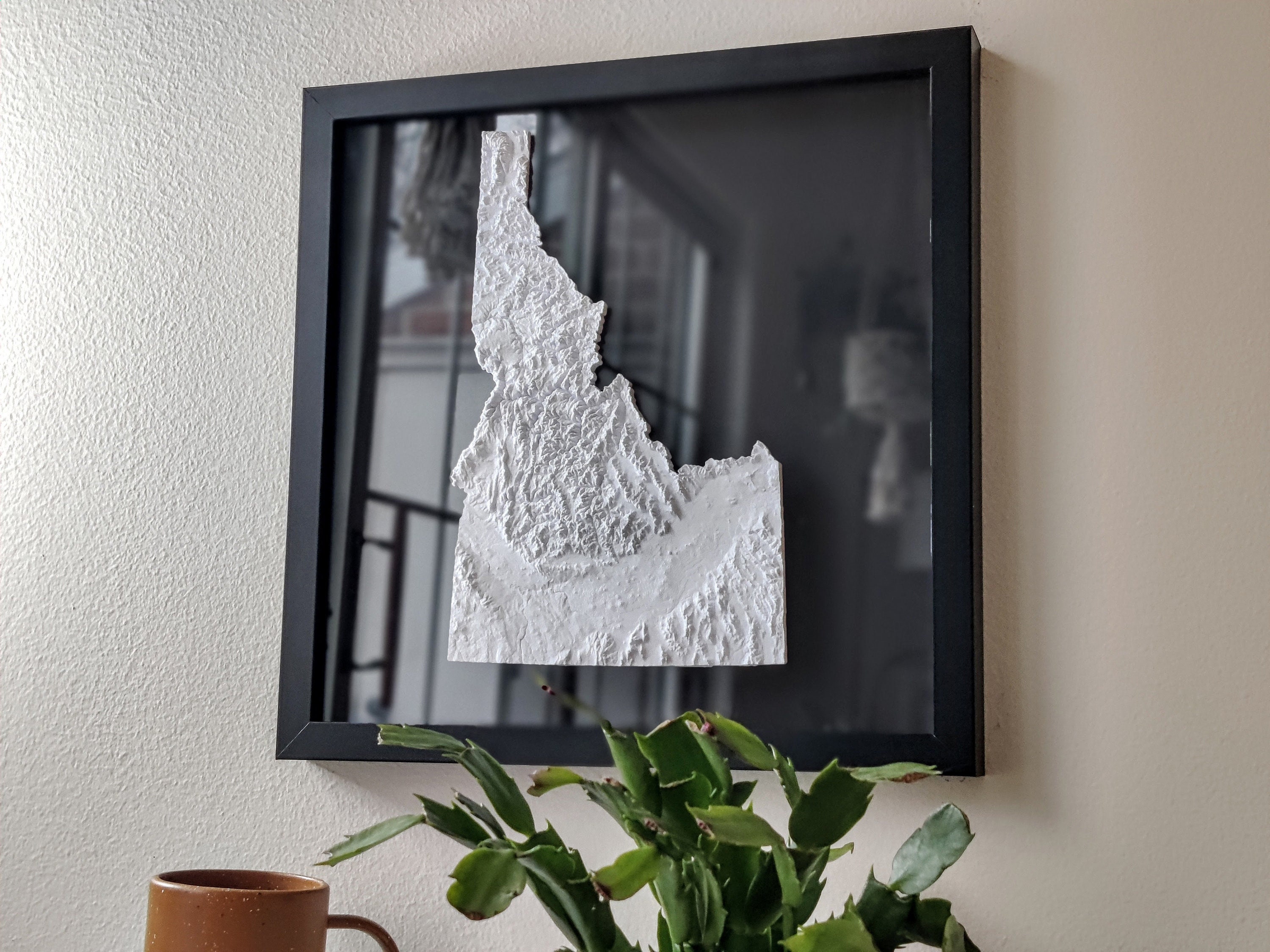 Idaho 3D Topographic Map | 3D State Idaho Wall Art | 3D Print Relief State Map | Office Wall Art for Idaho Residents | ID | Terrain Trails