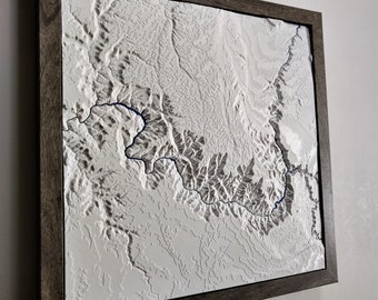 Grand Canyon National Park 3D Map | Topographical Wall Art | Grand Canyon Park Relief Map Gift | For People Who Hike at the Grand Canyon