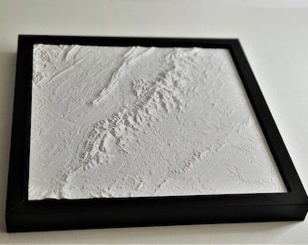 Shenandoah National Park 3D Map | Topographical Wall Art | Shenandoah Park Relief Map Gift | Map for Hikers of the Appalachian Mountains