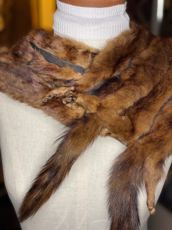 Mink Stole Beautiful Mahogany Golden Reds Vintage… - image 4