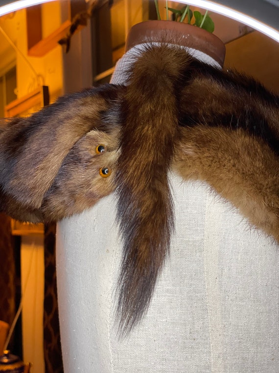 Mink Stole Beautiful Mahogany Golden Reds Vintage… - image 7