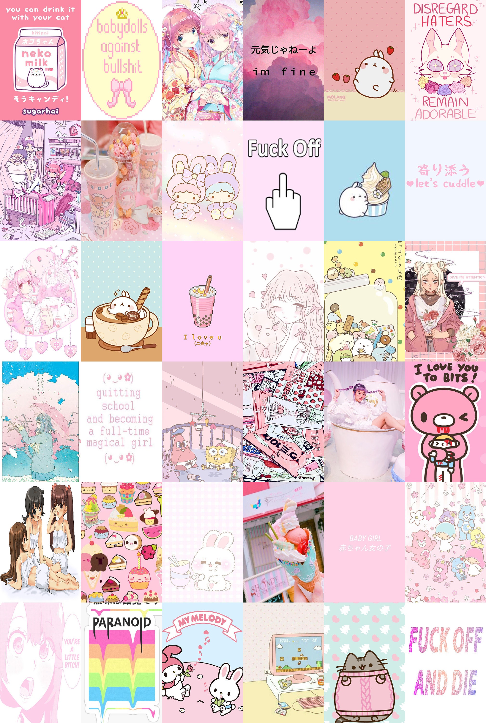 Kawaii Photo Collage Cute Pink Pic Collage 36 Actual Prints Etsy Kawaii Photo Collage Cute Pink Pic Collage 36 Actual Prints Etsy