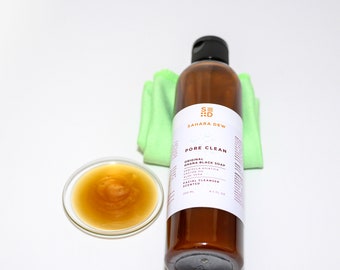Liquid African Black Soap from Ghana: Acne-Prone and Anti-Aging Skincare Solution - Face Wash, Facial Cleanser, Perfect for Sensitive Skin