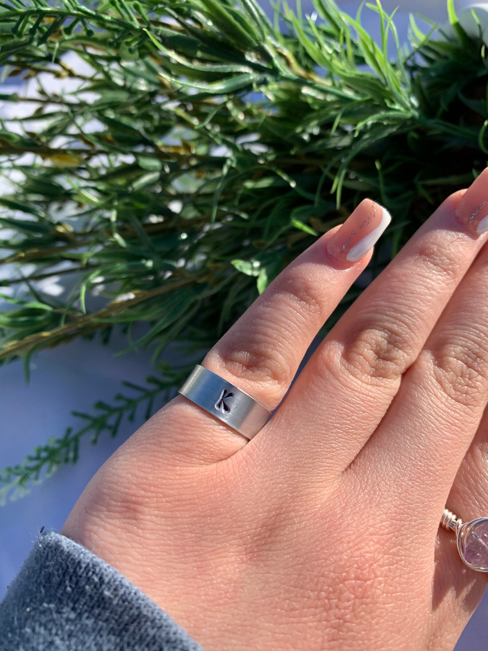 Letter stamped ring/ Initial stamped rings/ stamped rings Etsy