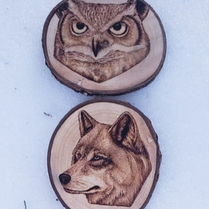 Holz gebrannter Wildtiere Untersetzer