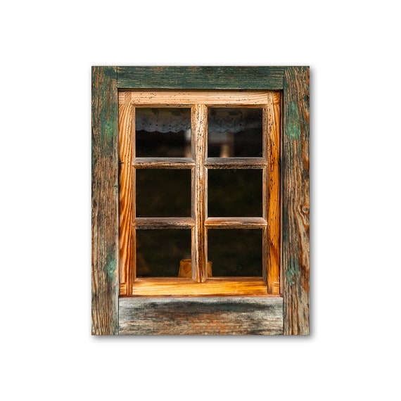 Faux Rustic Window Old Wood Window Printed on Paper and Etsy