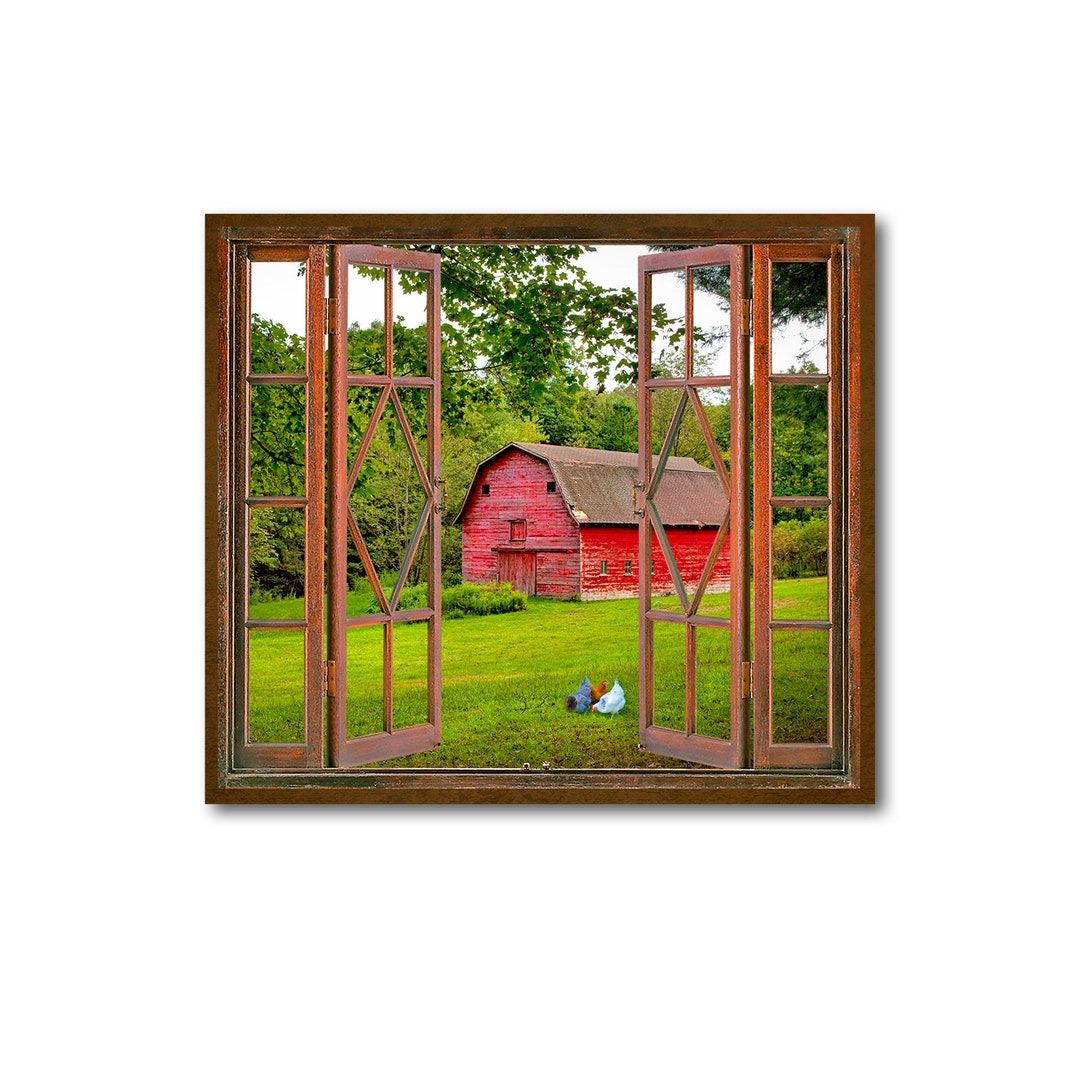 Faux Miniature Window/window Printed on Paper and Mounted on Chip Board ...
