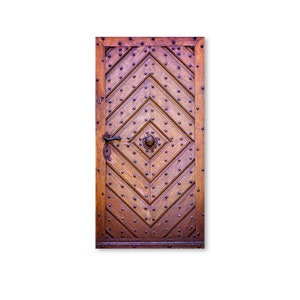 Miniature Faux Door with Nails/Door Printed on Paper and Mounted on Chip Board/Diorama Doors/Doll House Doors