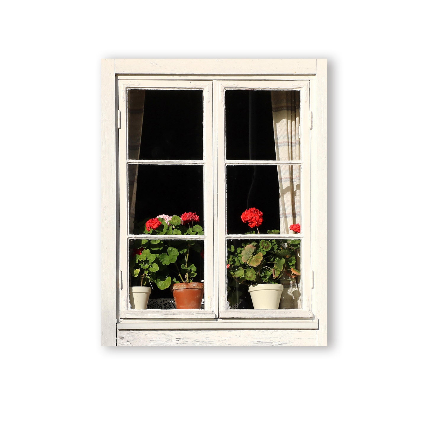 Faux Miniature White Window/Window Printed on High End Photo Paper and Mounted on Chip Board/Doll House Window/Diorama Windows